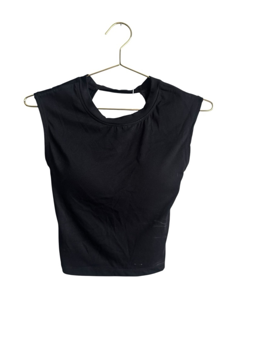 HALARA Black Sleeveless Tank with Back Cutout